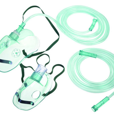 comprar Máscara facial respiratória de tubo médio de 2 m Máscara de oxigénio transparente de PVC pediátrico fabricação em linha