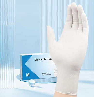 comprar Luvas de Exame de Látex Descartáveis ​​sem Pó 4.5~6.5 g Não Estéreis Função Antiderrapante Atacado Luvas de Exame de Látex fabricação em linha