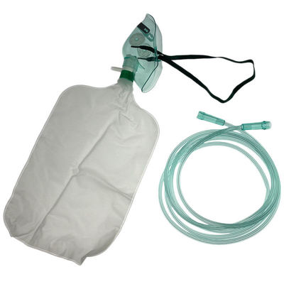 comprar Máscara de oxigénio de PVC suave não re-respiradora de grau médico com saco de reservatório de 1L e tubos de luz de estrela para terapia de oxigénio de alta concentração fabricação em linha