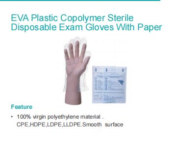 comprar Luvas de exame descartáveis estéreis de EVA copolímero  ️ sem látex, embaladas em papel, de proteção médica fabricação em linha