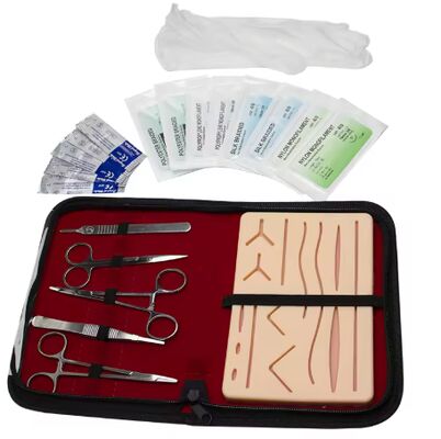 comprar Kit de Prática de Sutura Cirúrgica Profissional com Bio-Fidelidade Superior, Variedade de Feridas Pré-Cortadas e Instrumentos de Grau Clínico fabricação em linha