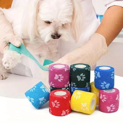 Bom preço Faixa Elástica Veterinária de Grau Médico Não Estéril Classe I Autoadesiva Flexível para Cuidados de Feridas e Suporte Articular de Cães e Gatos on-line