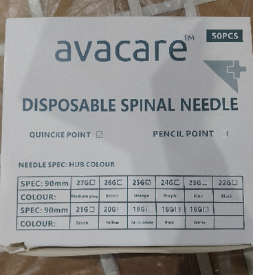 Bom preço Agulha de anestesia espinhal de grau médico com ponta de Quincke e ponto de lápis tipo Whitacre para punção lumbar atraumática em 25G 26G 27G on-line
